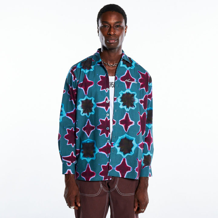 PLEASURES SULFUR LS BUTTON DOWN - BLUE