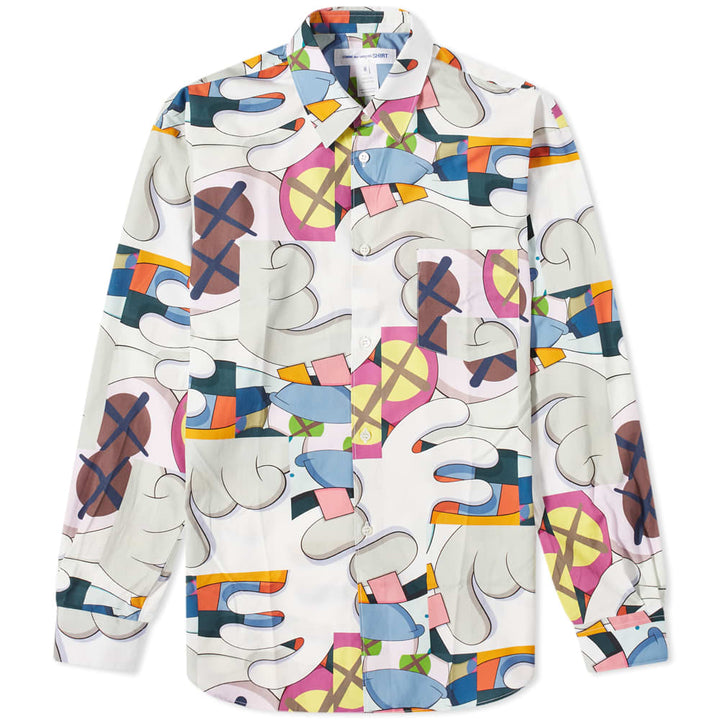 Comme Des Garçons SHIRT X Kaws Print Cotton Poplin Shirt - Print I