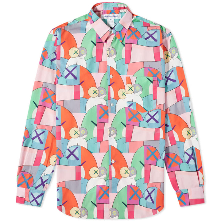 Comme Des Garçons SHIRT X Kaws Print Cotton Poplin Shirt - Print H