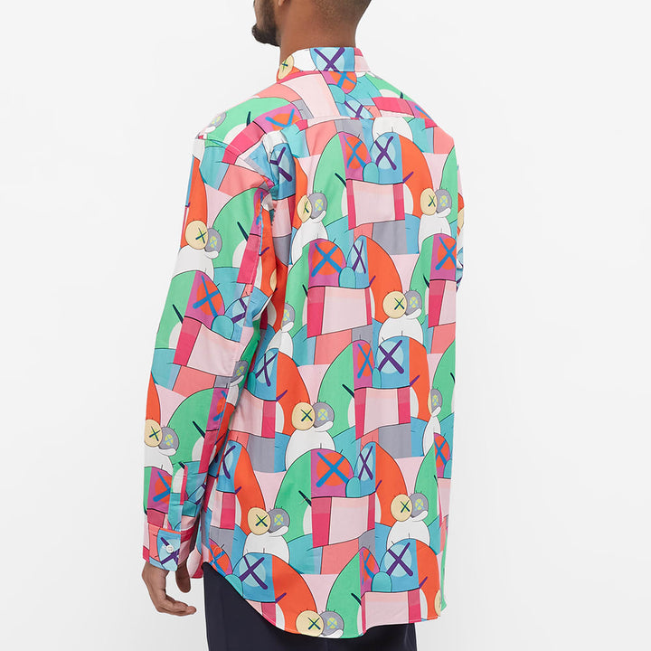 Comme Des Garçons SHIRT X Kaws Print Cotton Poplin Shirt - Print H
