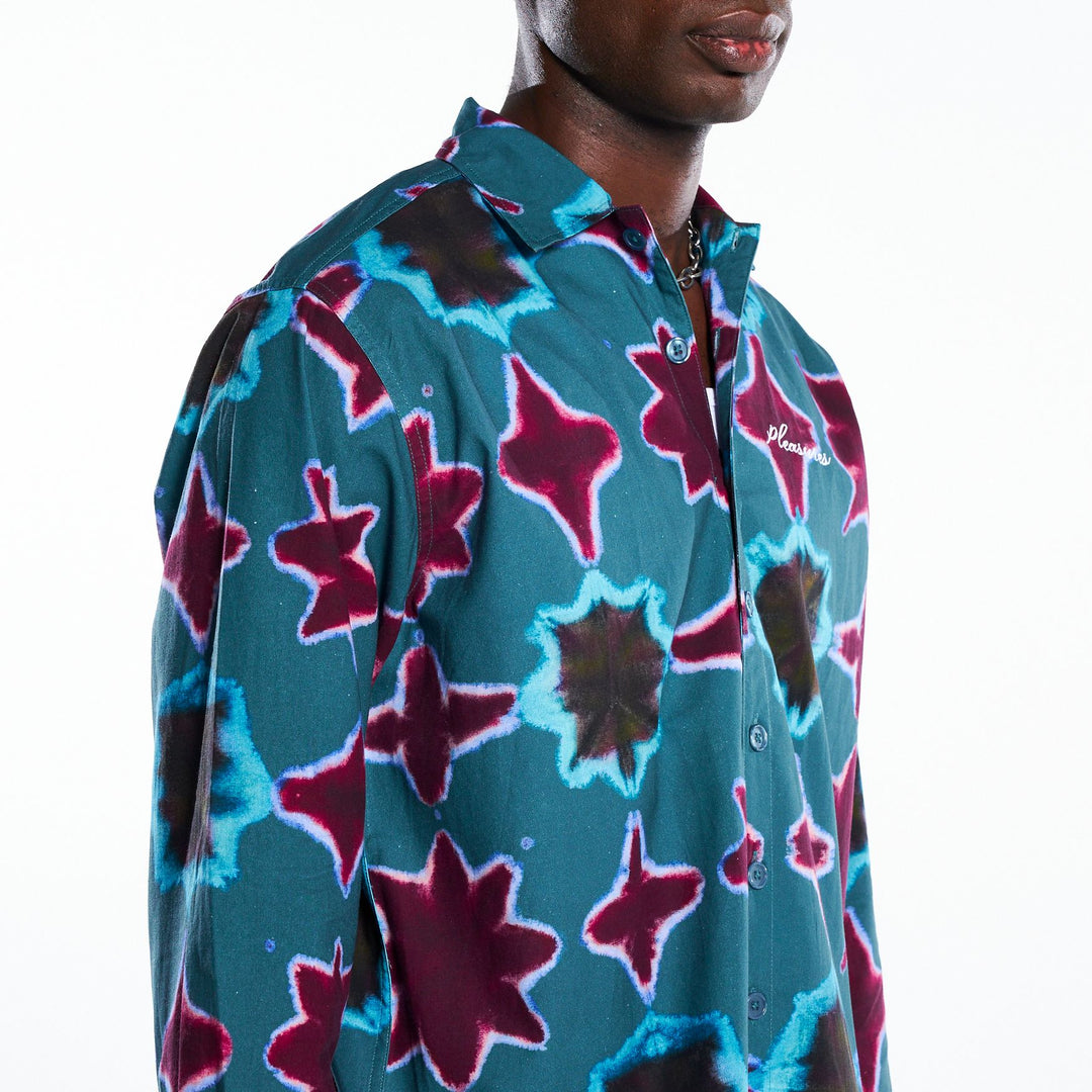 PLEASURES SULFUR LS BUTTON DOWN - BLUE