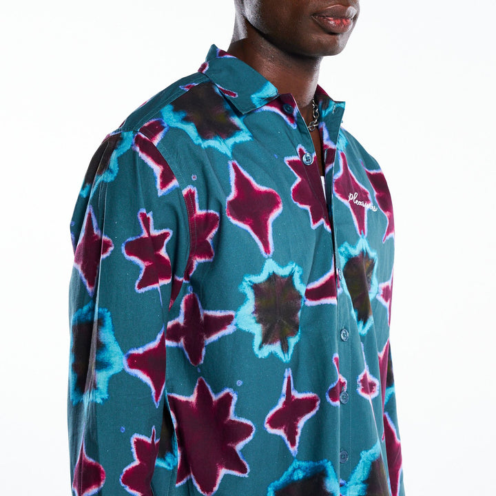 PLEASURES SULFUR LS BUTTON DOWN - BLUE