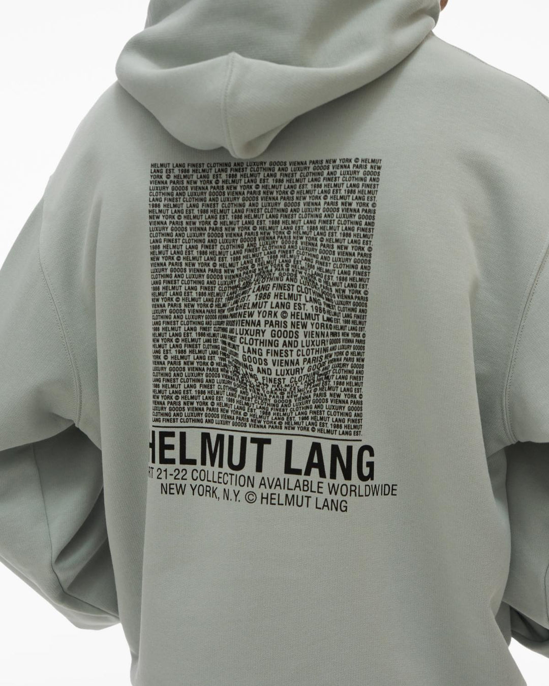 Helmut Lang Mens Distort Hoodie - Iceberg