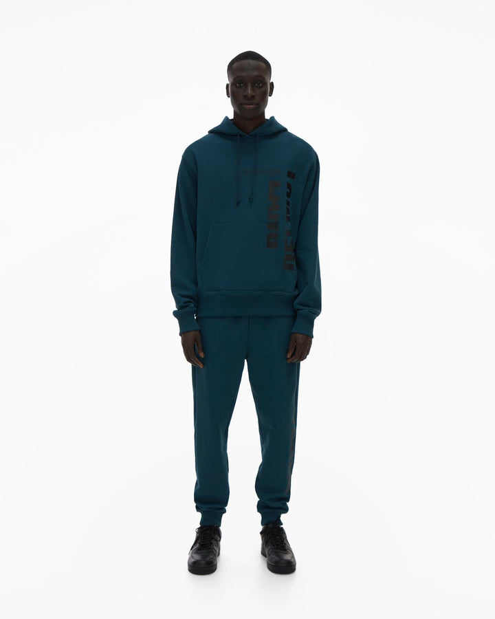 Helmut Lang Mens Micro-Mix Hoodie - Neptune