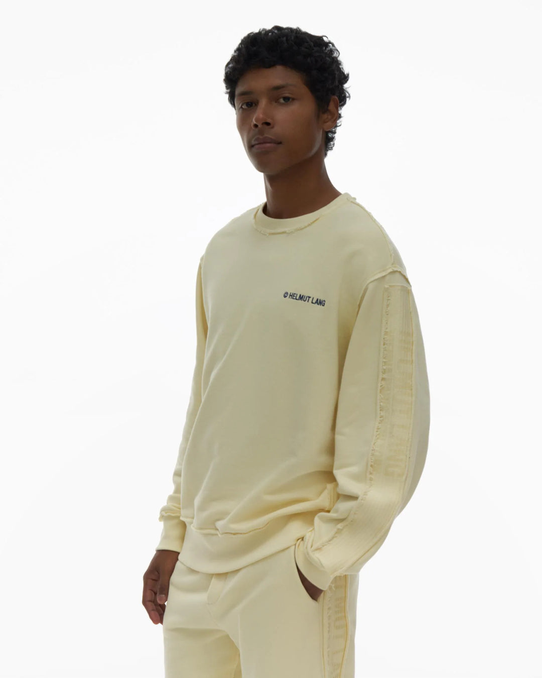 Helmut Lang Trapunto Crewneck - Custard