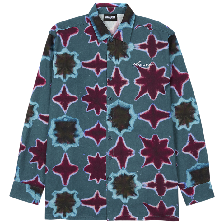 PLEASURES SULFUR LS BUTTON DOWN - BLUE