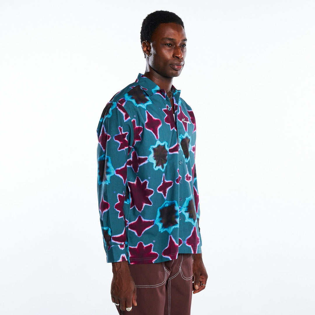 PLEASURES SULFUR LS BUTTON DOWN - BLUE