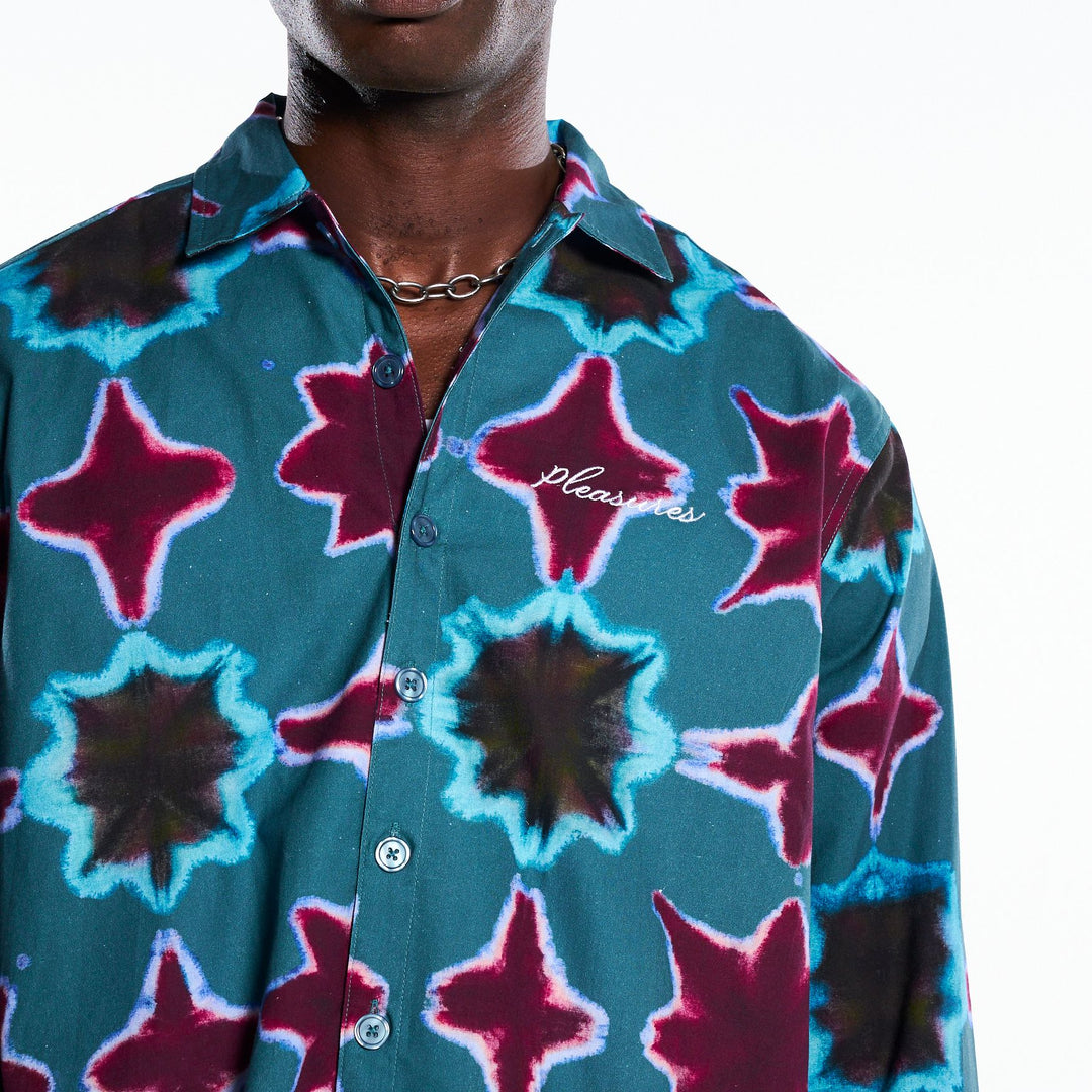 PLEASURES SULFUR LS BUTTON DOWN - BLUE