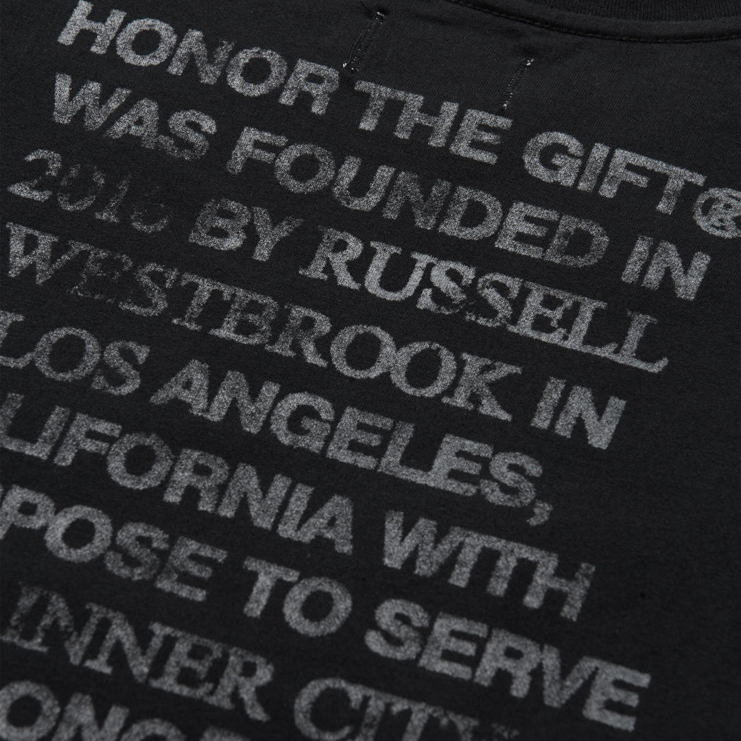 Honor The Gift For Children Kids 2016 - L/S Tee - Black
