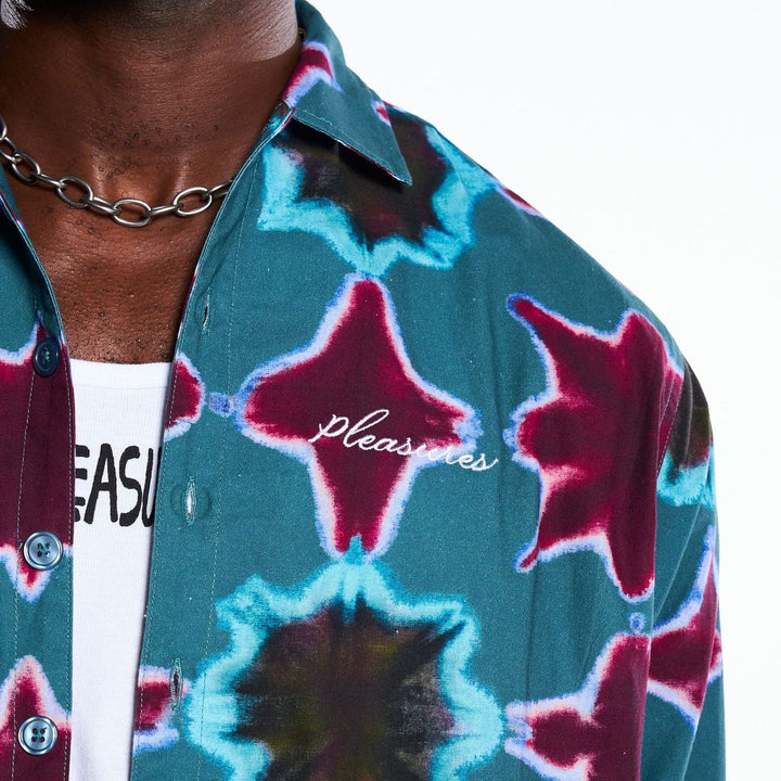 PLEASURES SULFUR LS BUTTON DOWN - BLUE