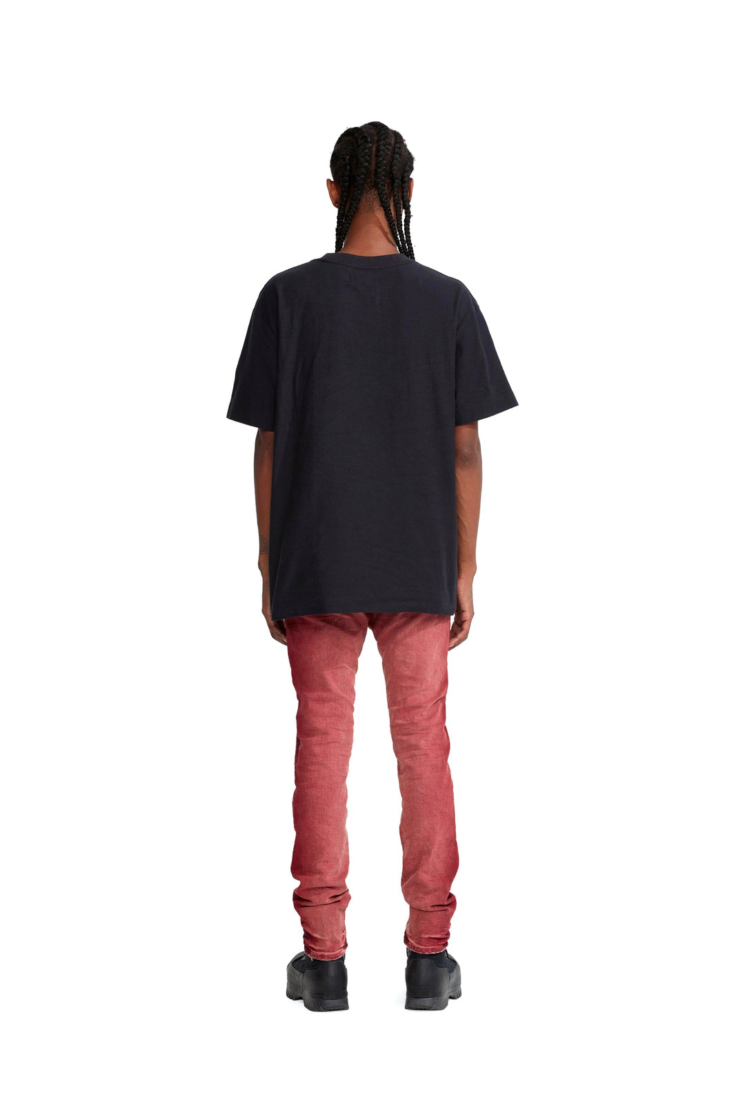 Purple Brand P104 Regular Fit T-Shirt - Textured Jersey Short Sleeve Tee - Black Beauty