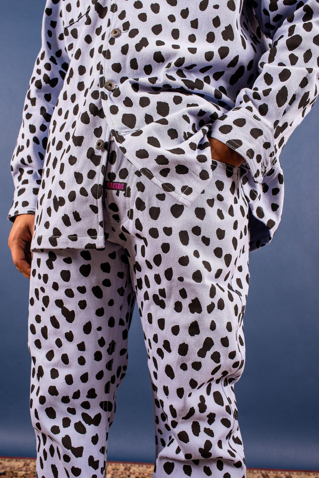 PLEASURES DALMATIAN JEANS - LIGHT BLUE
