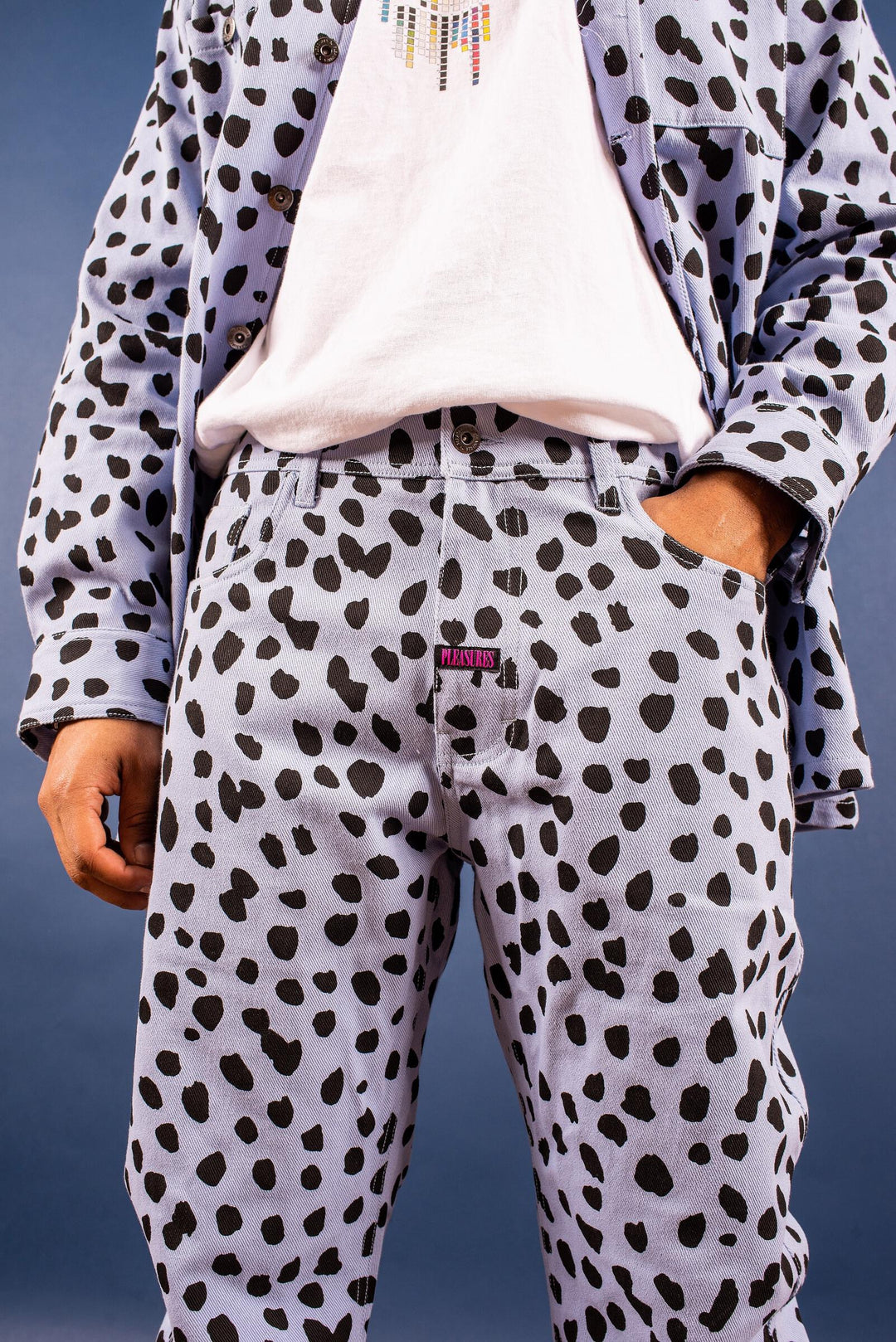 PLEASURES DALMATIAN JEANS - LIGHT BLUE