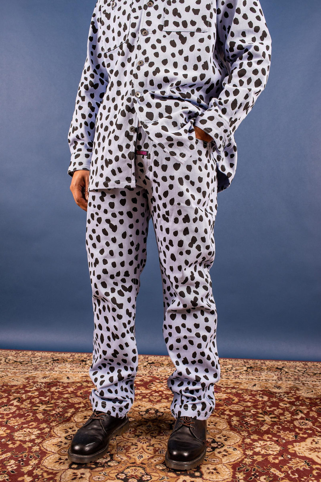 PLEASURES DALMATIAN JEANS - LIGHT BLUE