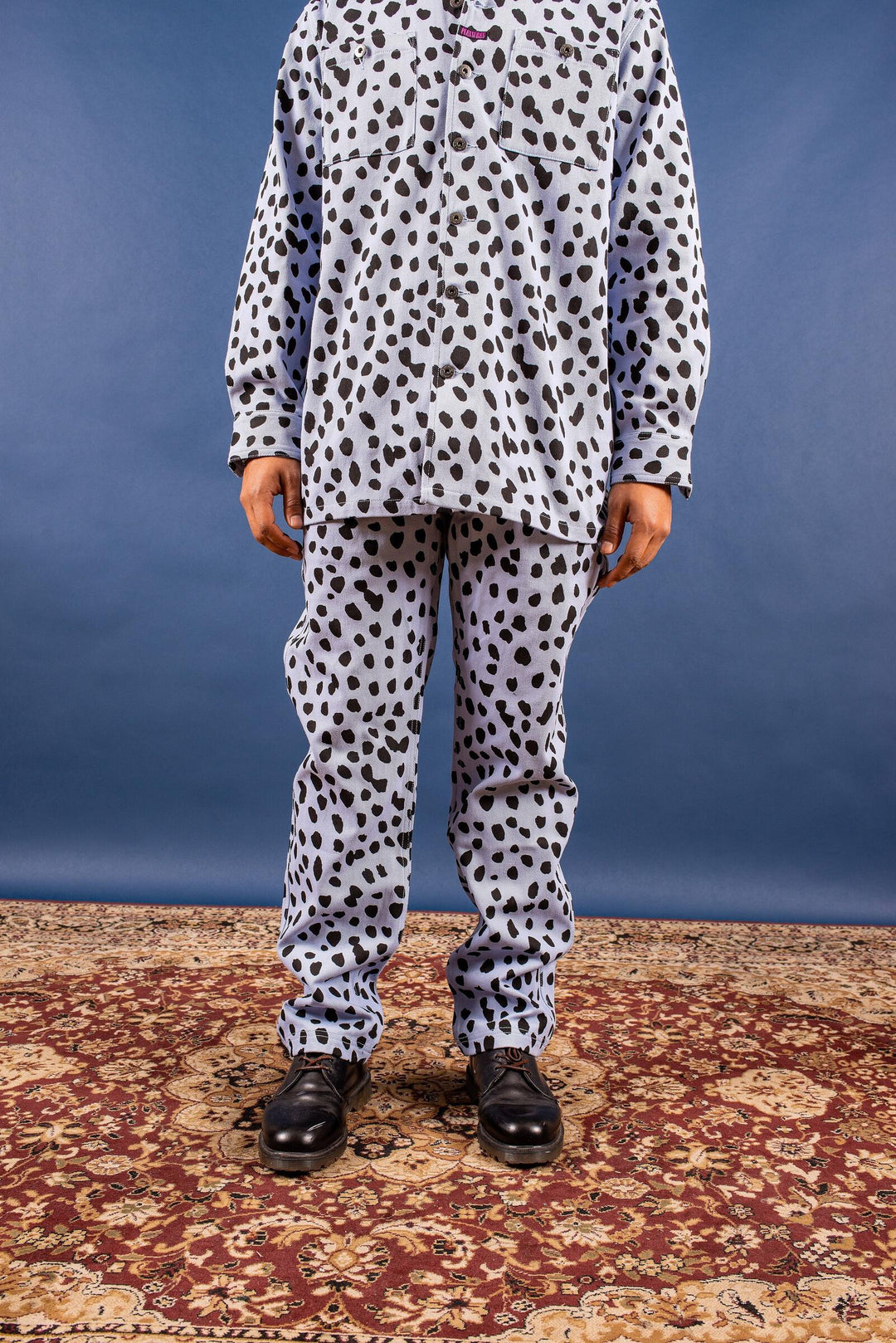 PLEASURES DALMATIAN JEANS - LIGHT BLUE