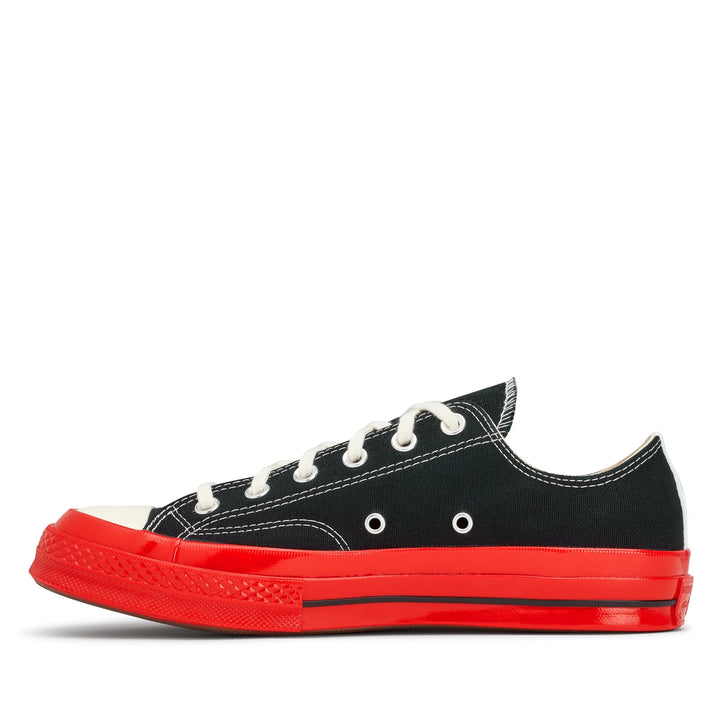 CONVERSE X COMME DES GARCONS PLAY Red Sole Chuck 70 Low Top - Black AZ-K123-001-1