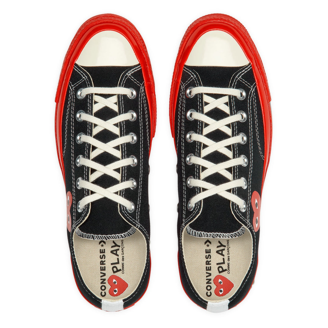 CONVERSE X COMME DES GARCONS PLAY Red Sole Chuck 70 Low Top - Black AZ-K123-001-1
