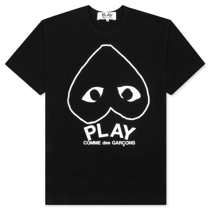 COMME DES GARCONS PLAY Inverted Outline Heart T-Shirt  - Black - AZ-T114-051-1