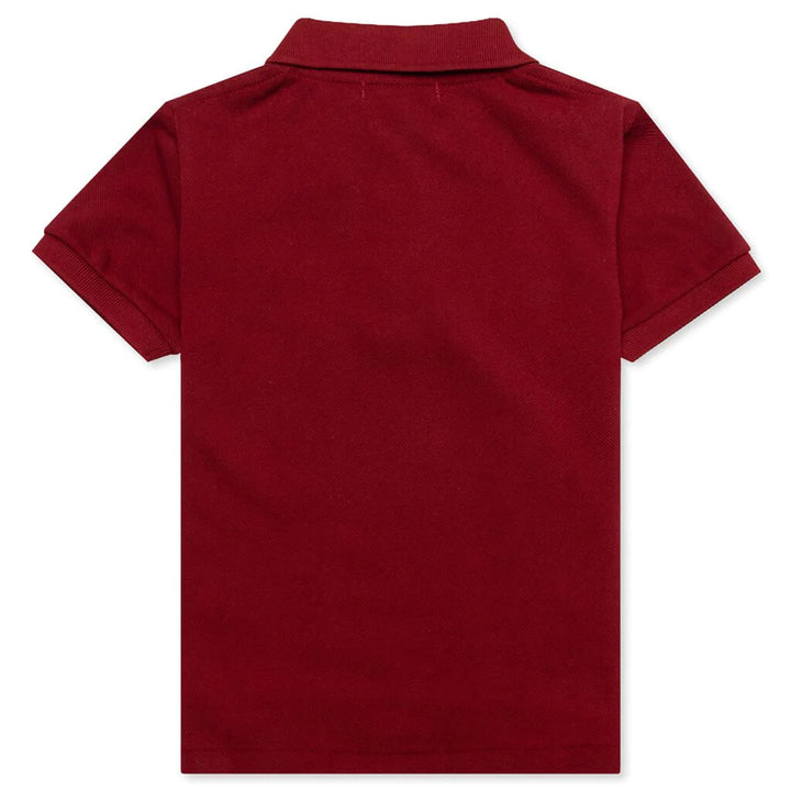 COMME DES GARCONS PLAY For Children Kids Polo Shirt - Burgundy - AZ-T505-100-3