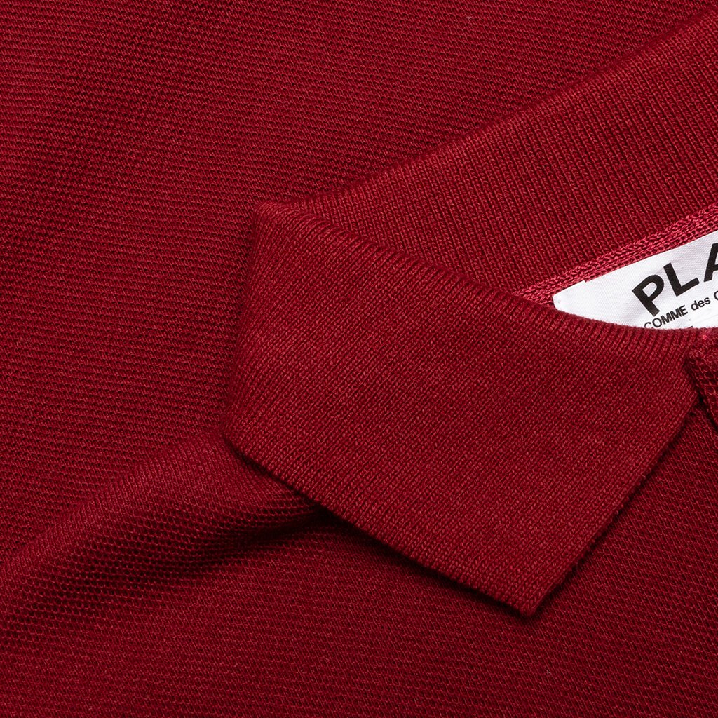 COMME DES GARCONS PLAY For Children Kids Polo Shirt - Burgundy - AZ-T505-100-3