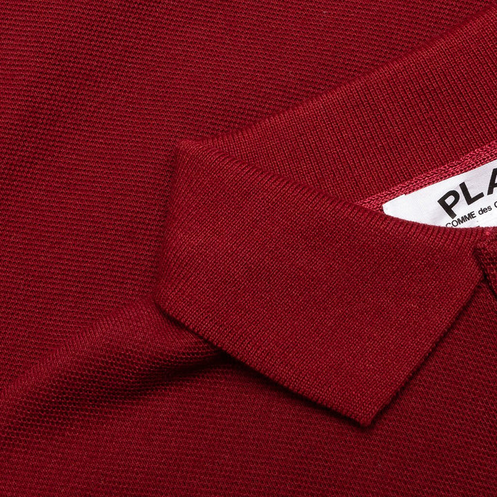 COMME DES GARCONS PLAY For Children Kids Polo Shirt - Burgundy - AZ-T505-100-3