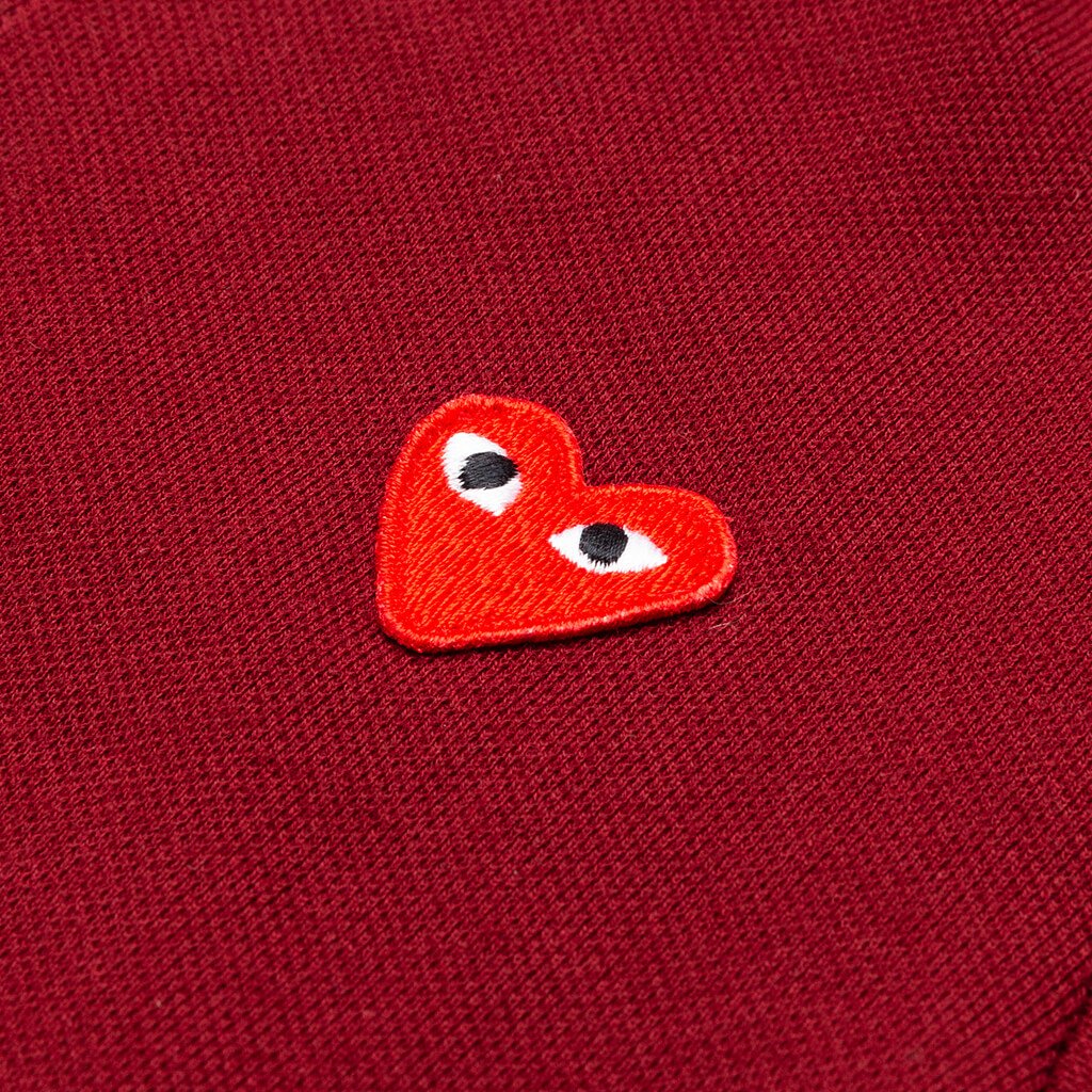 COMME DES GARCONS PLAY For Children Kids Polo Shirt - Burgundy - AZ-T505-100-3
