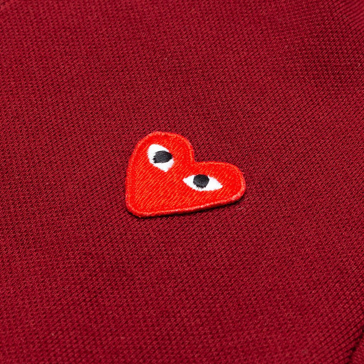 COMME DES GARCONS PLAY For Children Kids Polo Shirt - Burgundy - AZ-T505-100-3