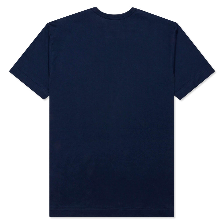 COMME DES GARCONS PLAY 3 HEARTS ON CHEST T-SHIRT - Navy Blue - AZ-T186-051-1
