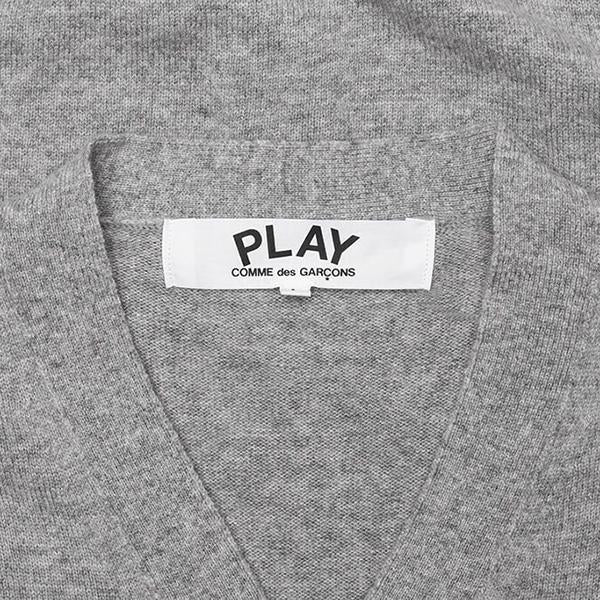 COMME DES GARCONS PLAY Neon Gray Cardigan White Heart - Light Grey