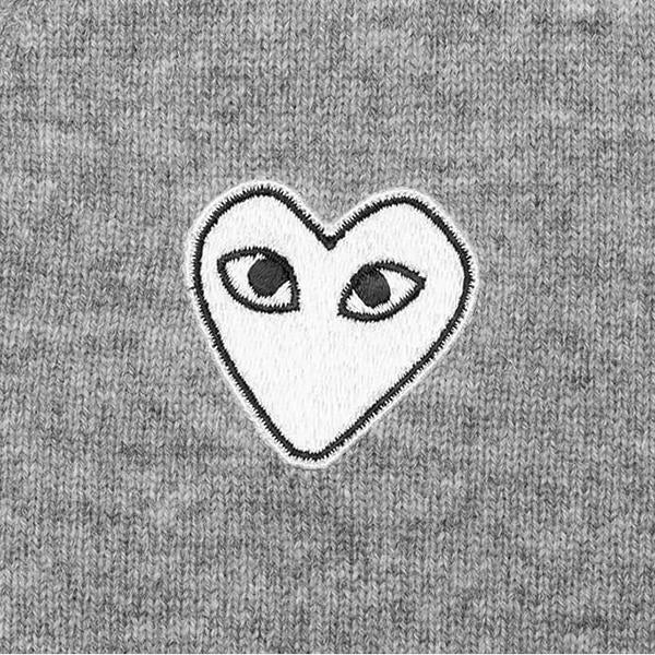 COMME DES GARCONS PLAY Neon Gray Cardigan White Heart - Light Grey