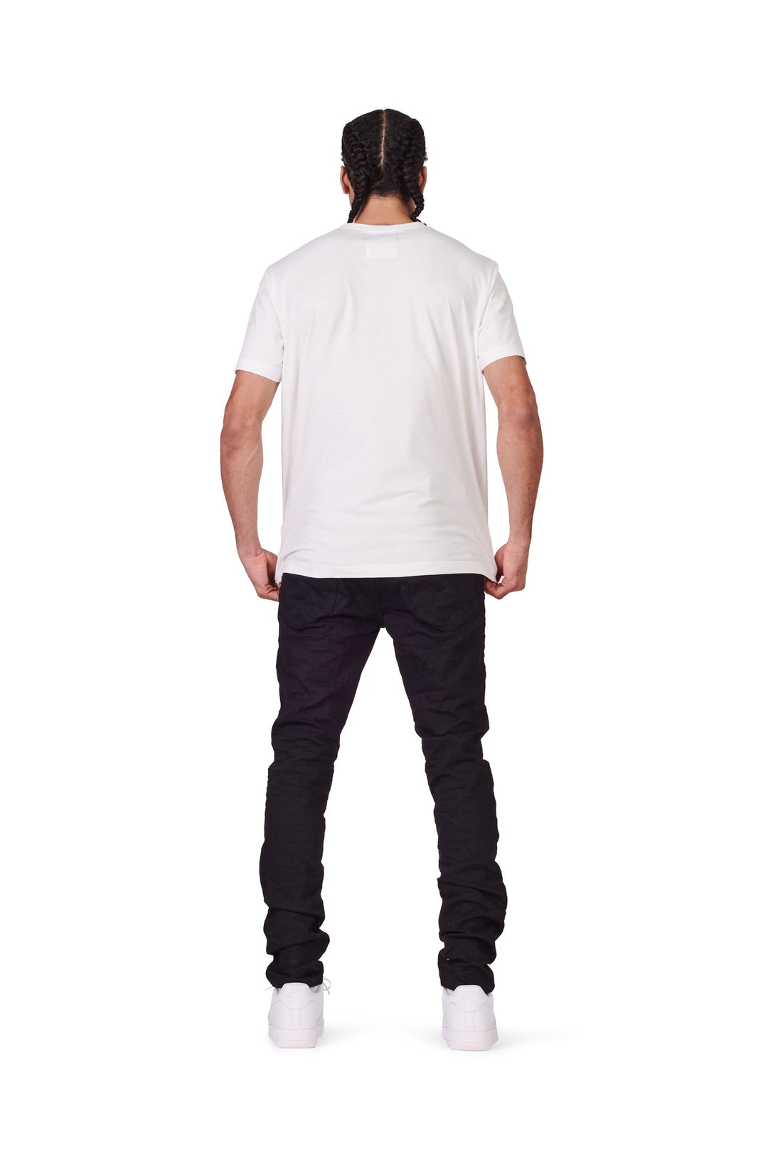 Purple Brand P001 Low Rise Skinny Jeans - Black Raw