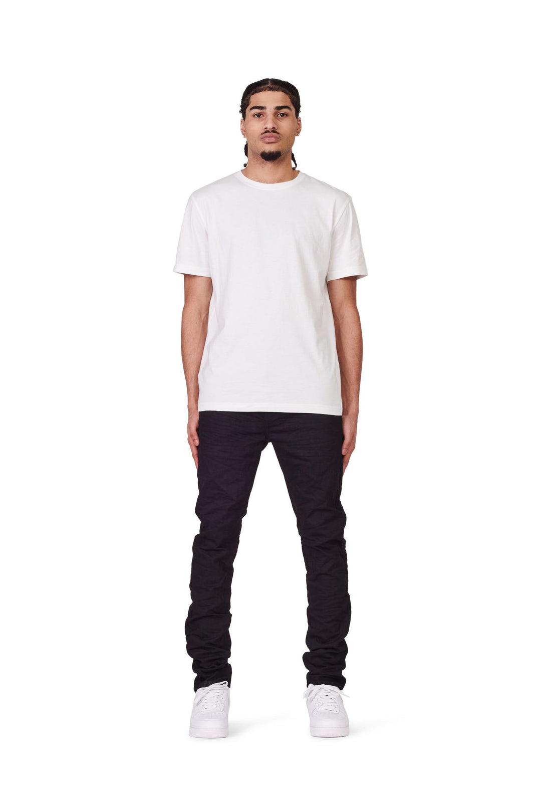 Purple Brand P001 Low Rise Skinny Jeans - Black Raw