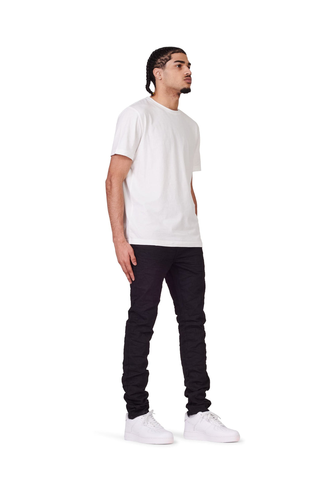 Purple Brand P001 Low Rise Skinny Jeans - Black Raw