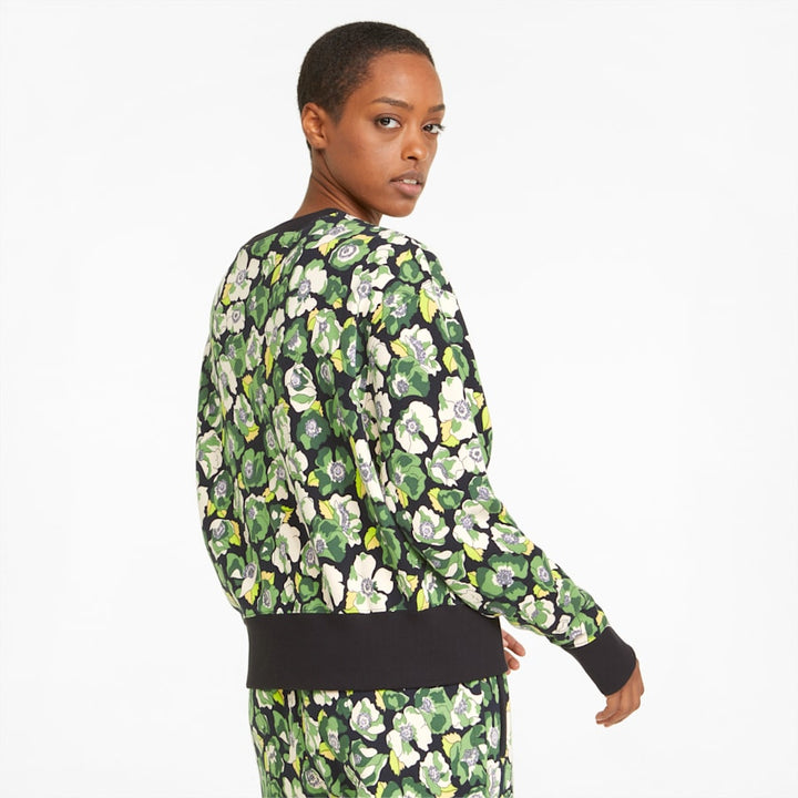 PUMA x LIBERTY Printed Crew Neck Women's Sweater - Puma Black-Flower AOP