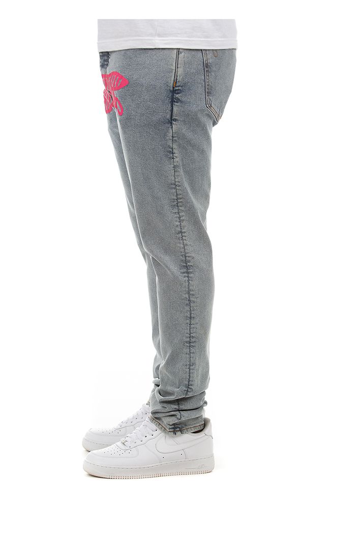 Icecream neon cherry jean - light wash