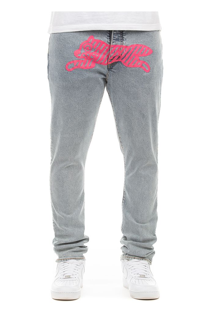 Icecream neon cherry jean - light wash