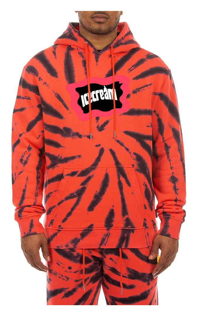 ICECREAM stone hoodie - neon red
