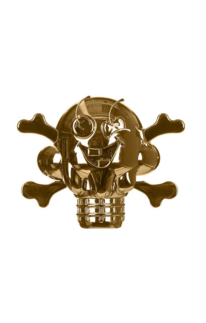 ICECREAM cones n bones figurine - gold