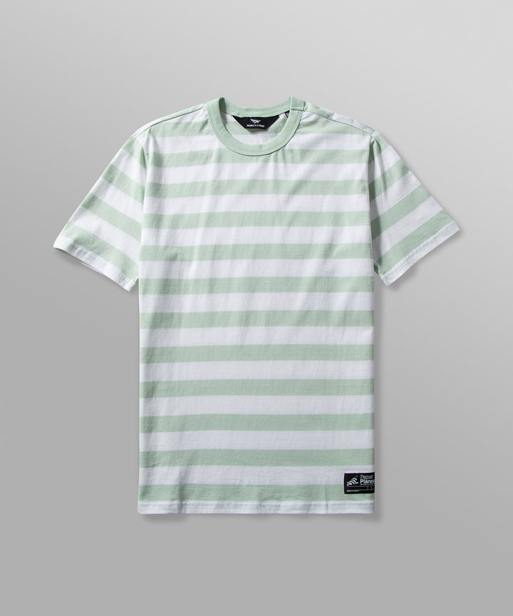 Paper Planes Breton Stripe Oversize Tee - Subtle Green
