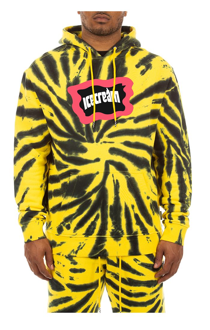 ICECREAM stone hoodie - neon yellow