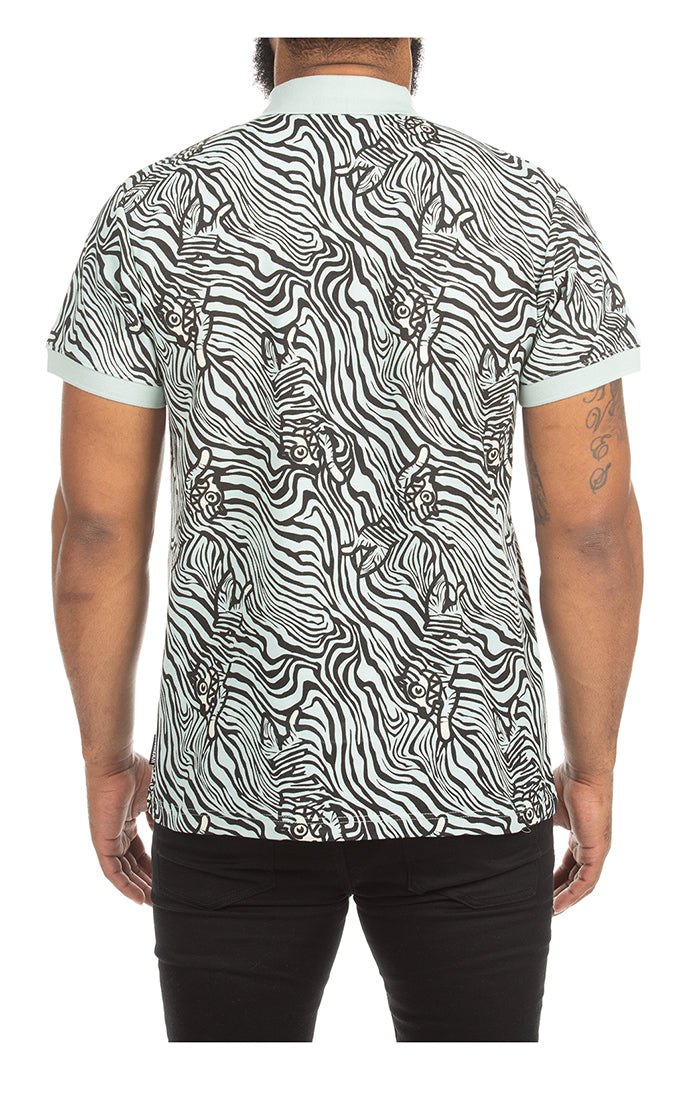 ICECREAM bengal ss polo - blue haze