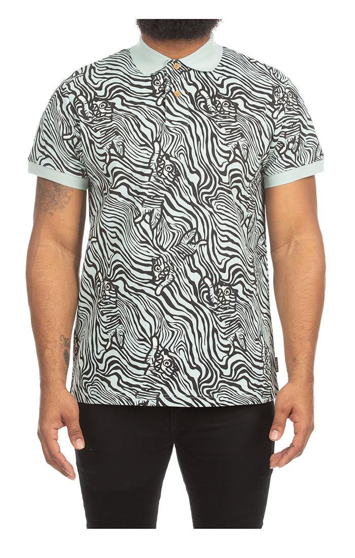 ICECREAM bengal ss polo - blue haze
