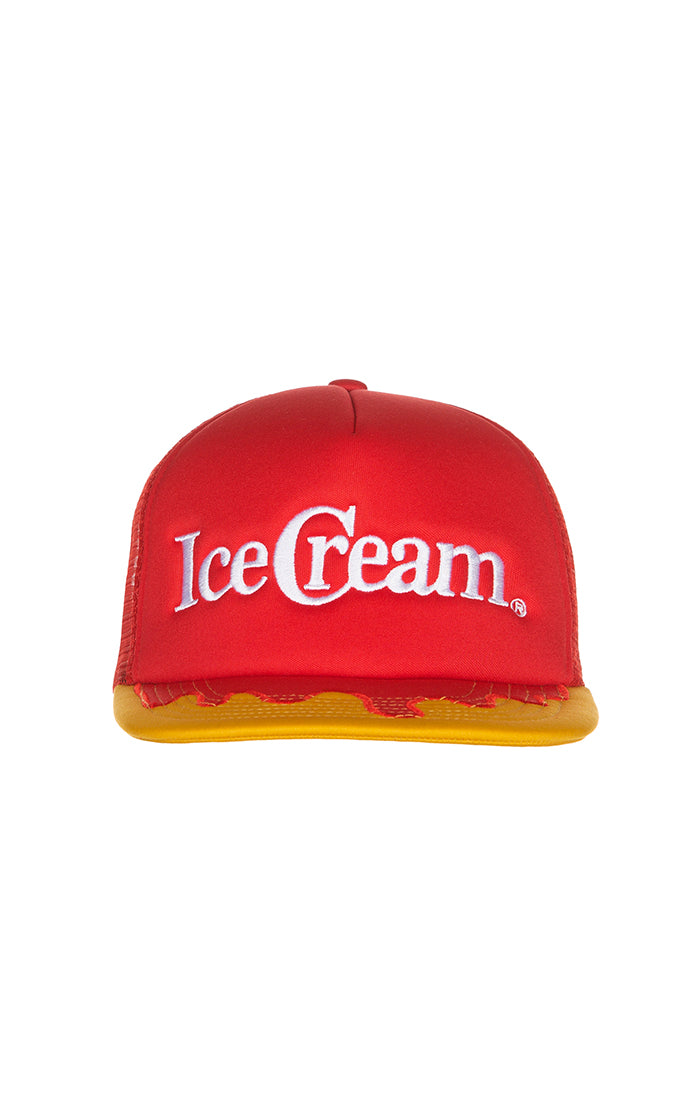 ICECREAM vision trucker hat - rococco red